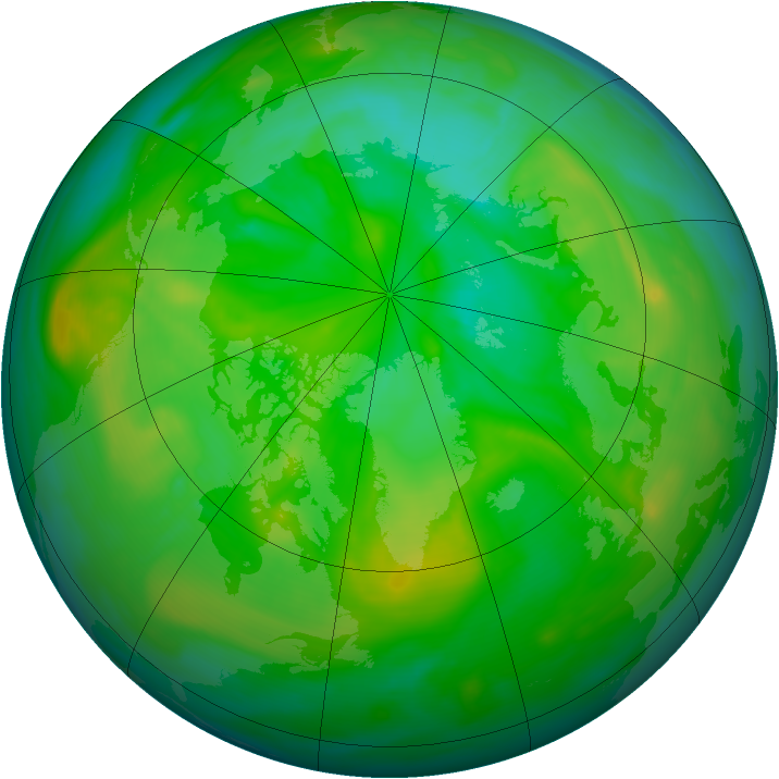 Arctic ozone map for 07 July 2005